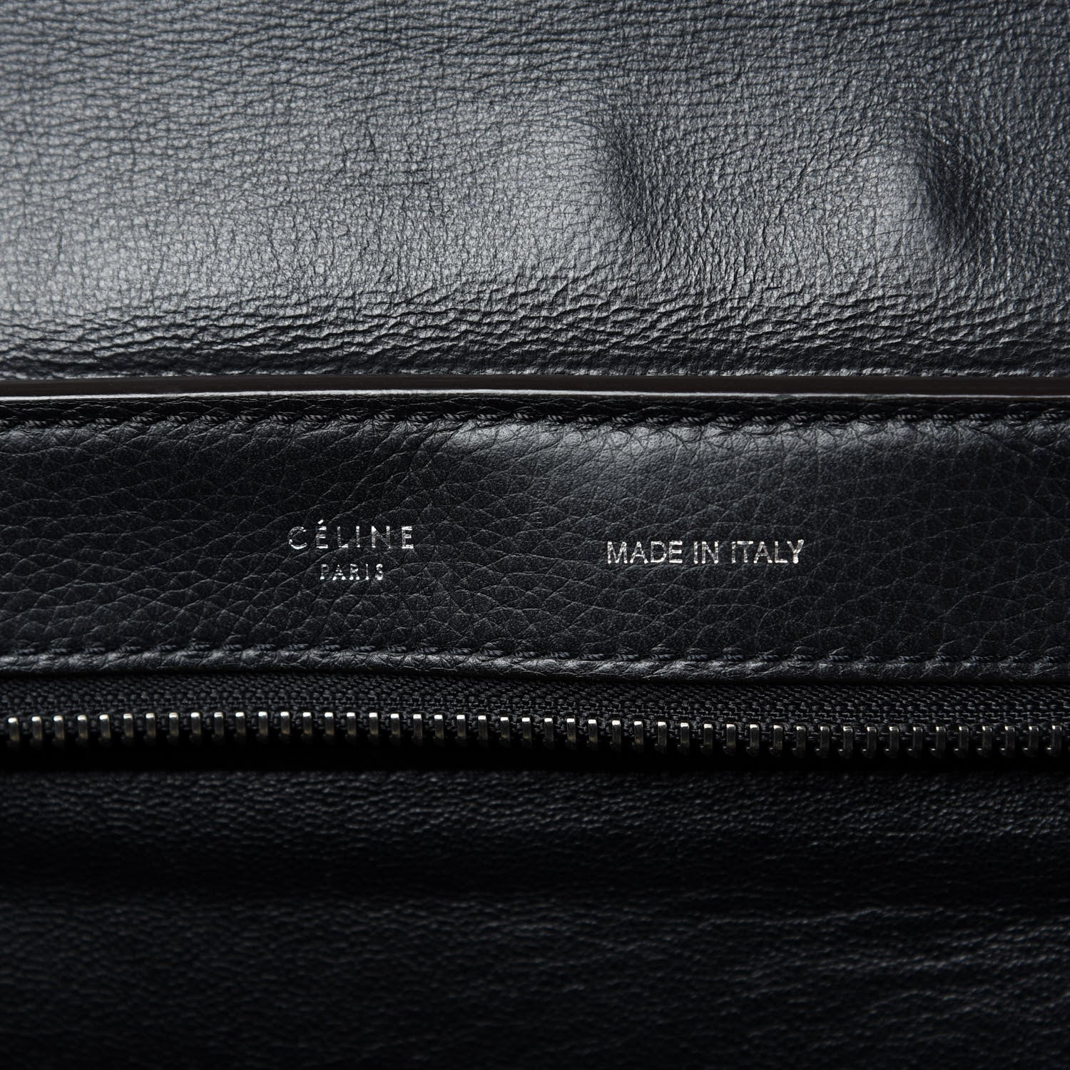 Celine Drummed Calfskin Suede Small Trapeze Black 8 of 9