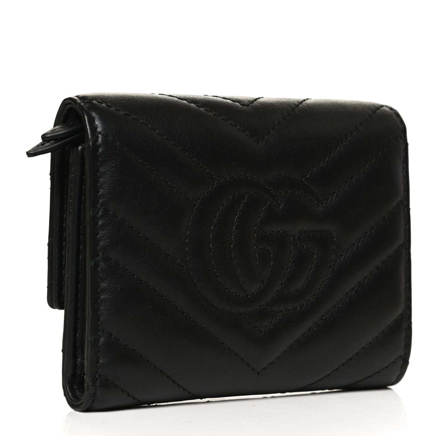 Gucci Calfskin Matelasse GG Marmont Wallet Black 3 of 10