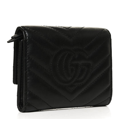 Gucci Calfskin Matelasse GG Marmont Wallet Black 3 of 10