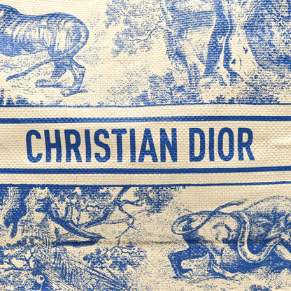 Christian Dior Straw Dioriviera Tote Blue 6 of 9