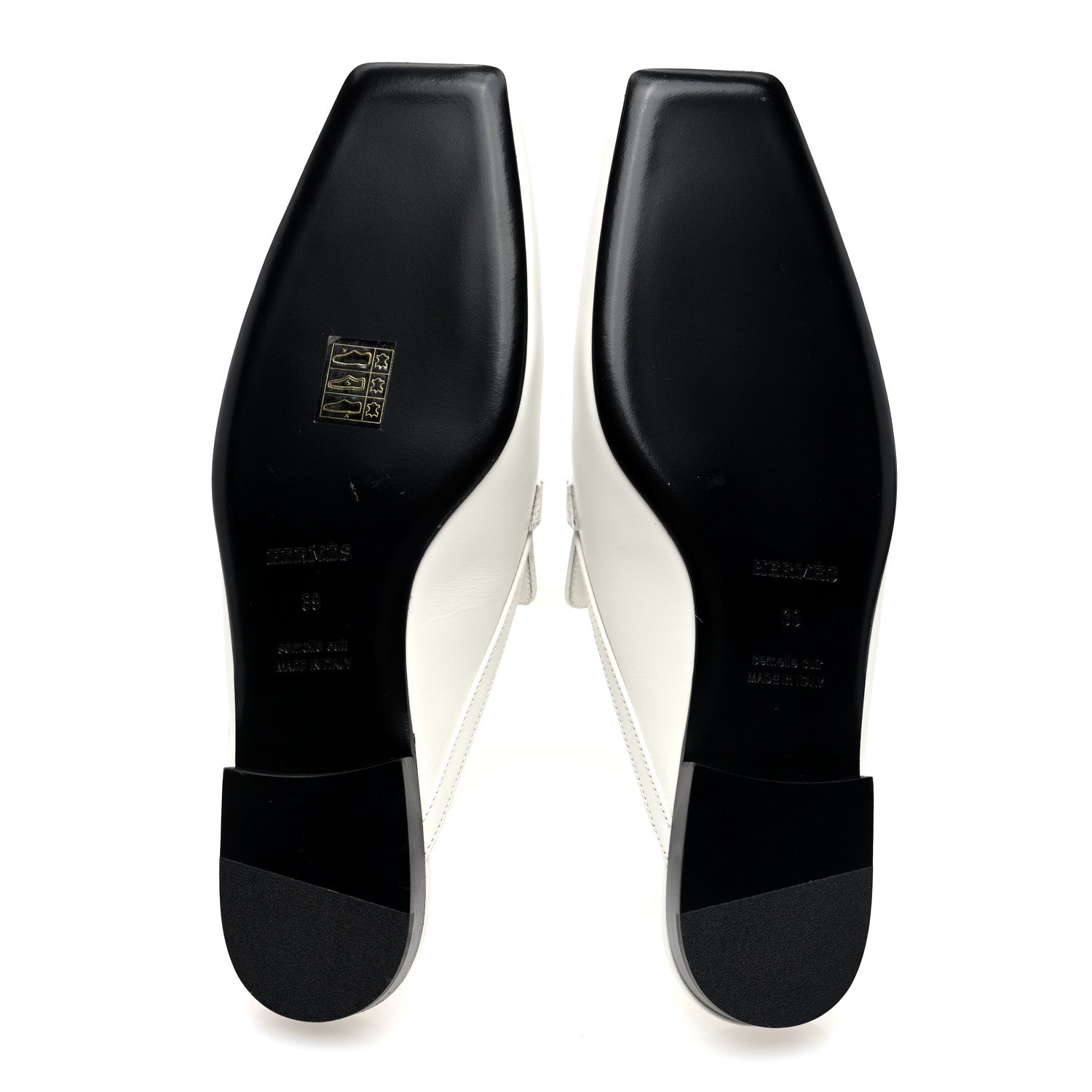 Hermes Calfskin Womens Groupie Mules 39 White 5 of 9