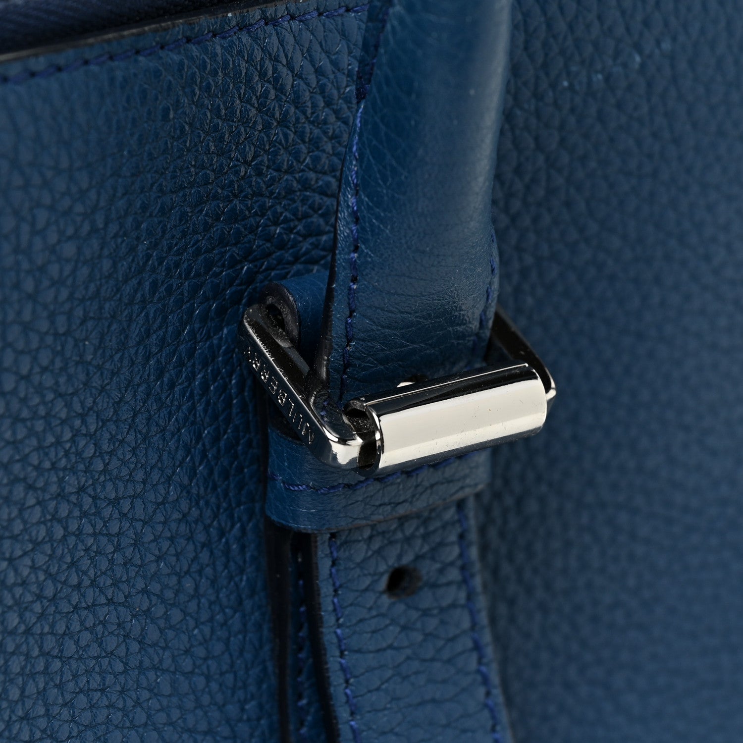Mulberry Small Classic Grain Calfskin Bayswater Double Zip Tote Blue 15 of 16