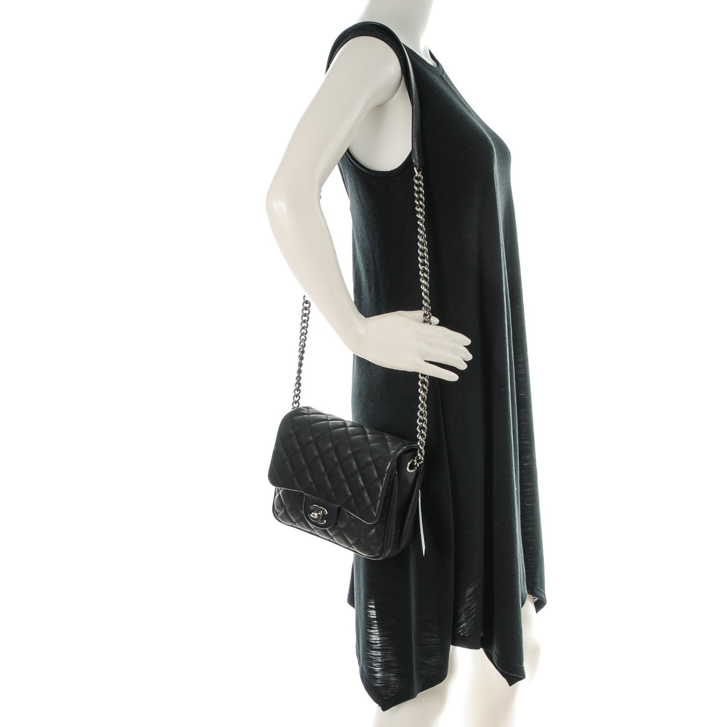 Caviar Quilted Small Rock In Rome Flap Black