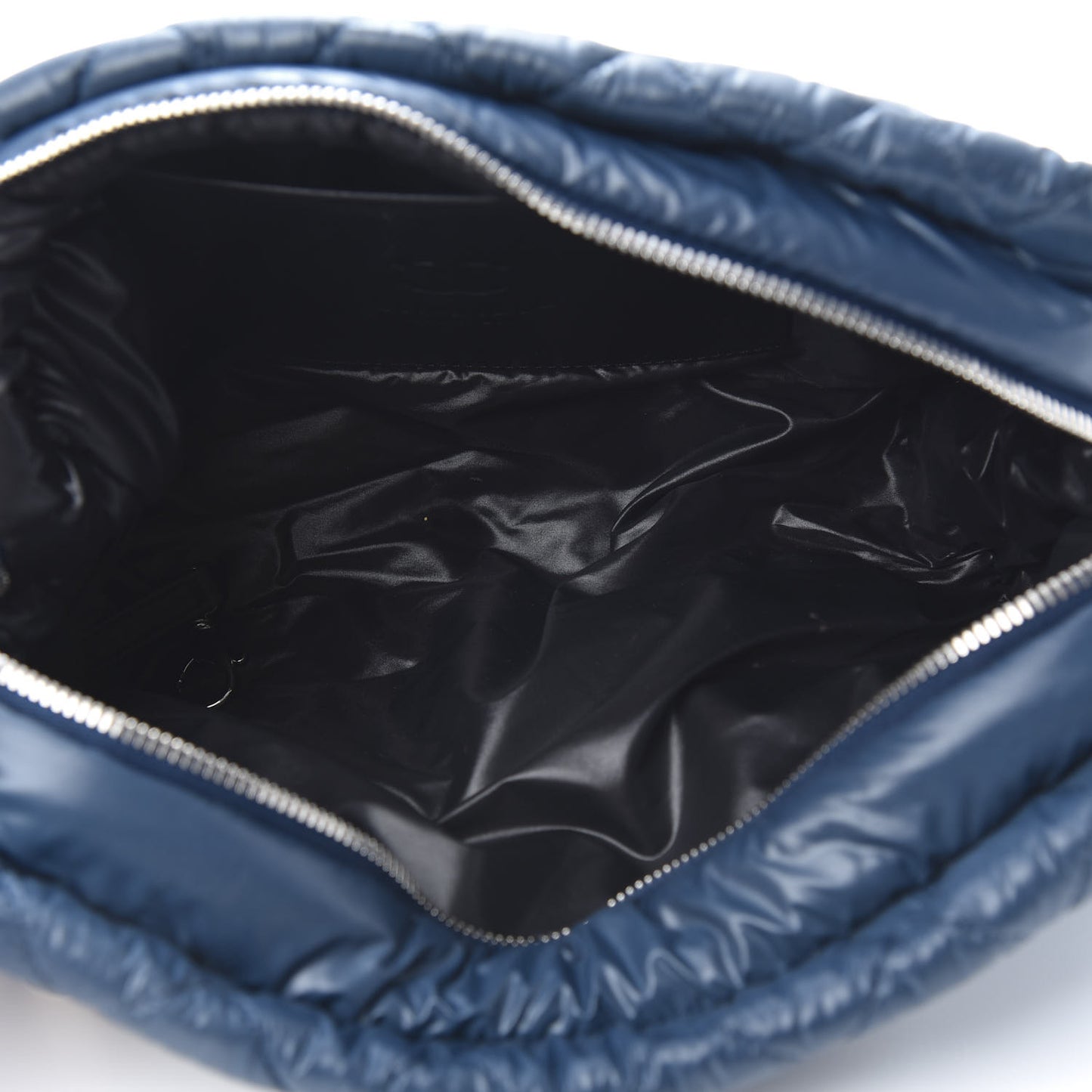 Nylon Quilted Cocoon Cosmetic Case Dark Blue