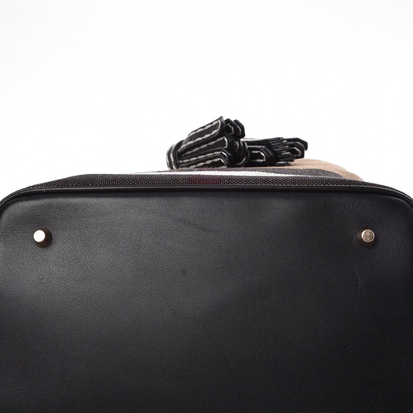 Canvas Mega Check Medium Ashby Tassel Hobo Black