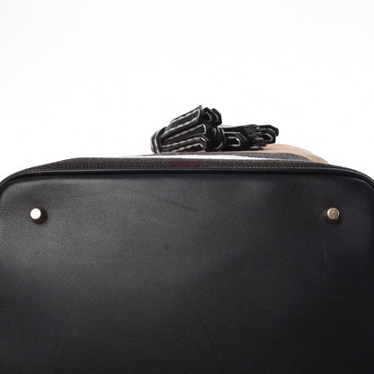 Burberry Canvas Mega Check Medium Ashby Tassel Hobo Black 9 of 11