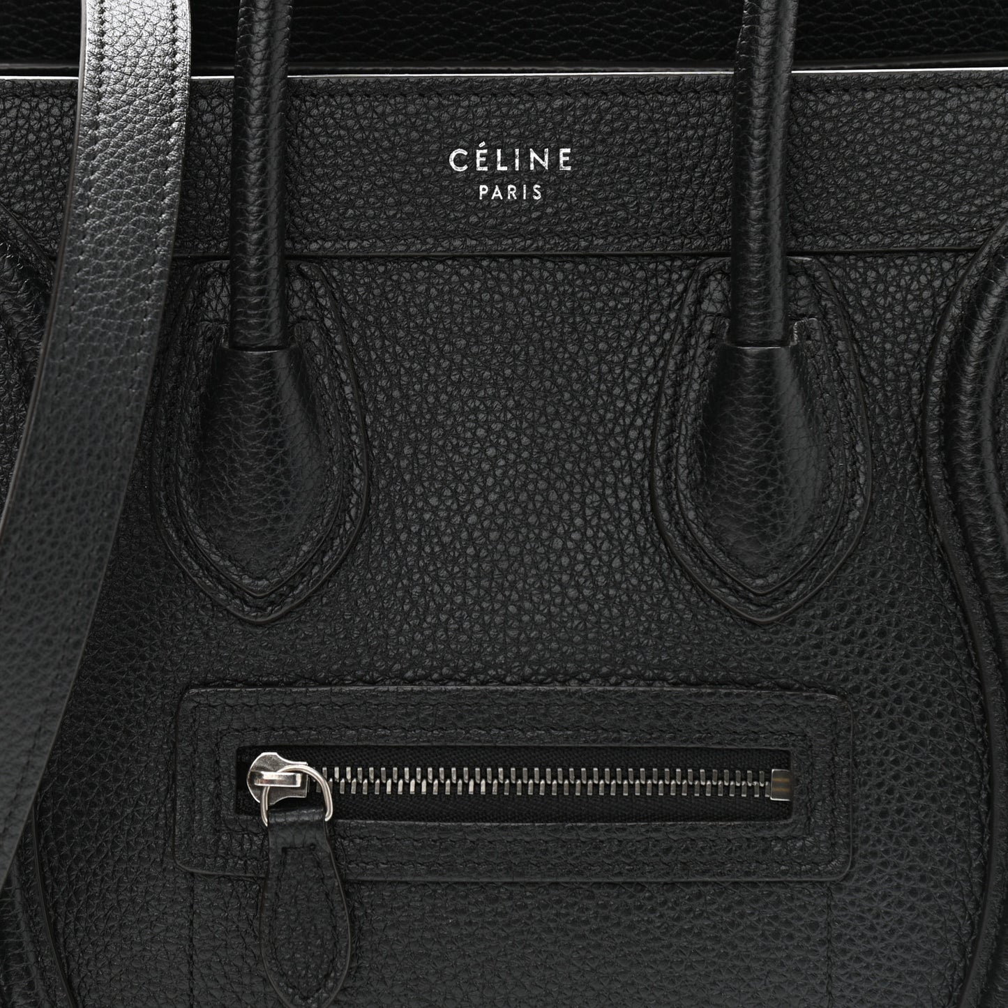 Drummed Calfskin Nano Luggage Black