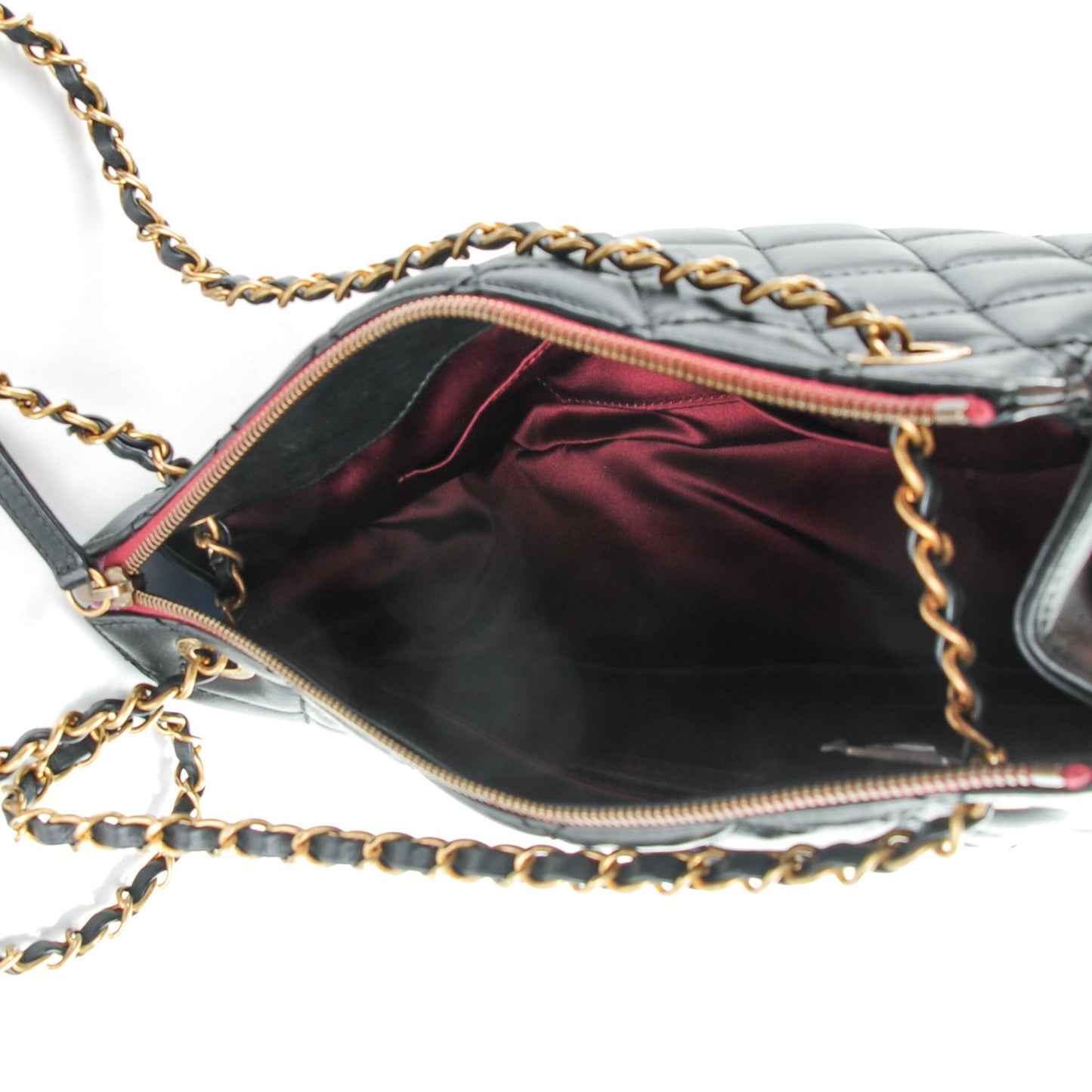 Calfskin Large Blizzard Zip Top Flap Bag Black