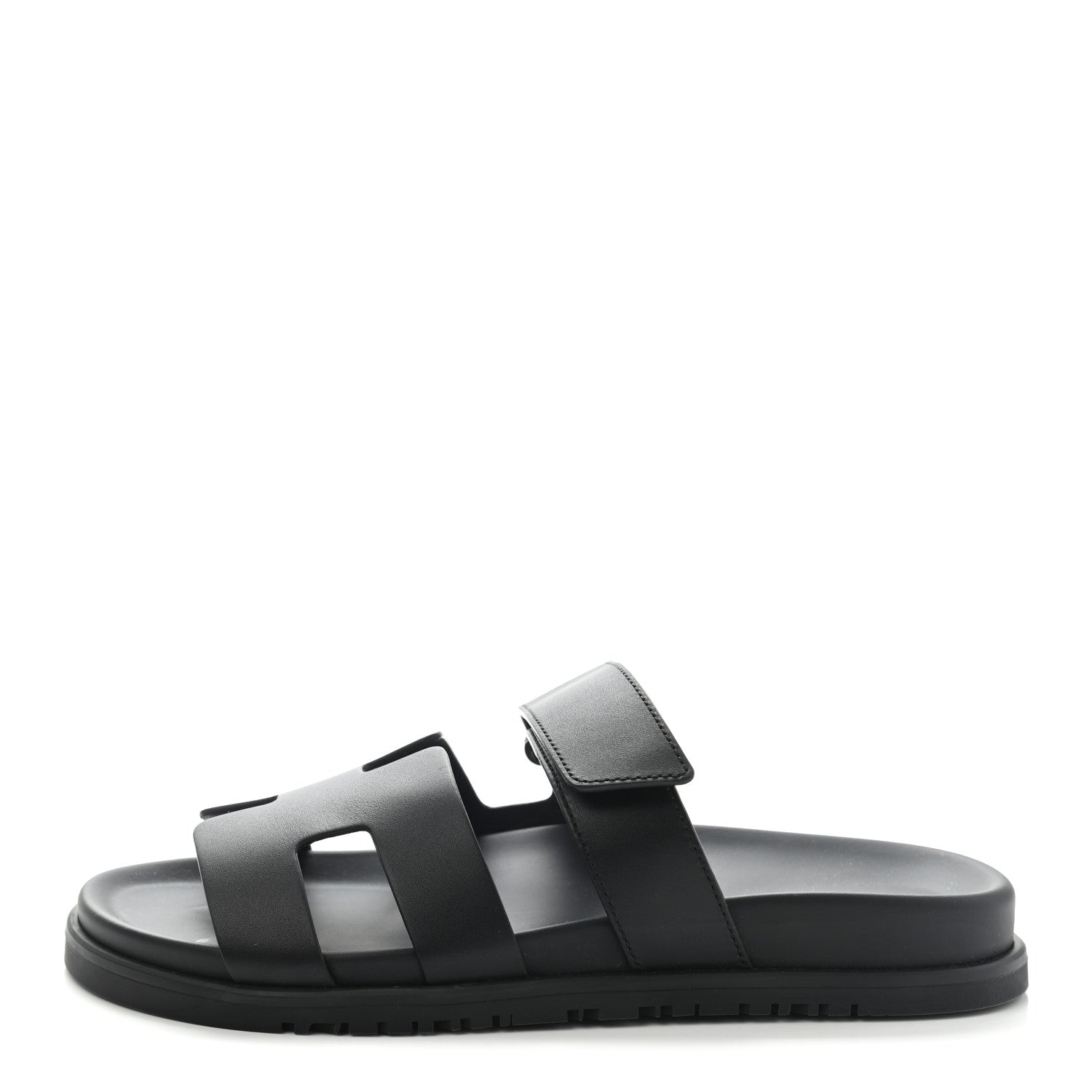 Hermes Calfskin Womens Chypre Sandals 39 Black 1 of 11