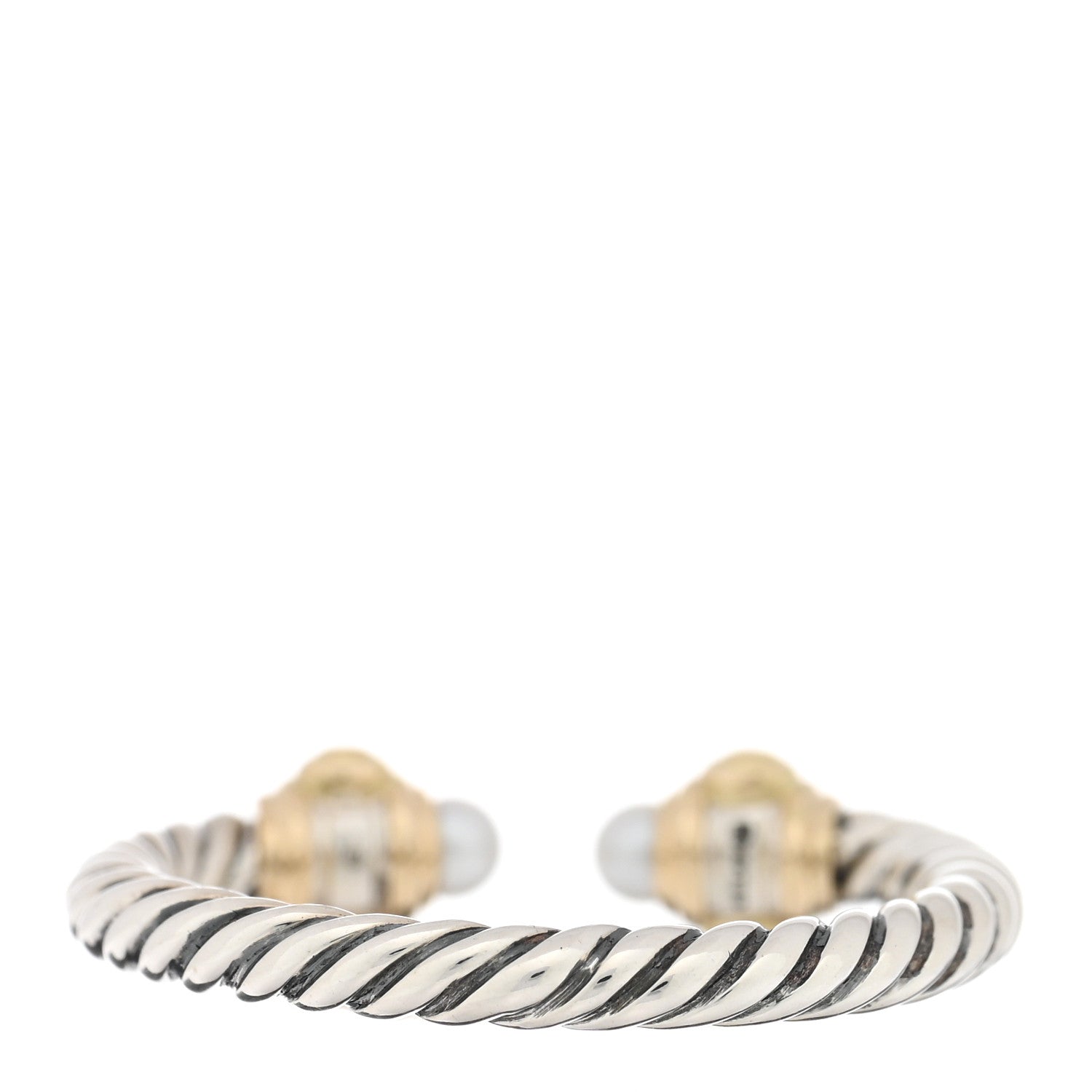David Yurman Sterling Silver 14K Yellow Gold Diamond Freshwater Cultured Pearl Renaissance Ring 49 5 3 of 5