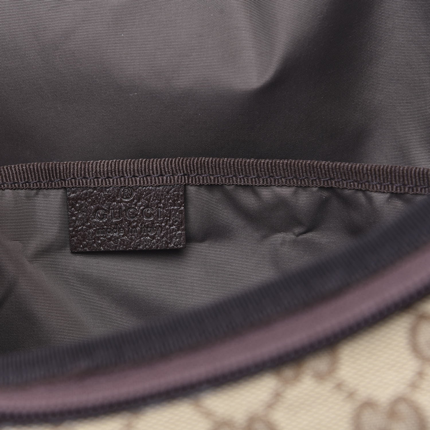 Gucci Monogram Natural Pigskin Large Diaper Bag Beige Ebony Cocoa Dark Chocolate 5 of 10