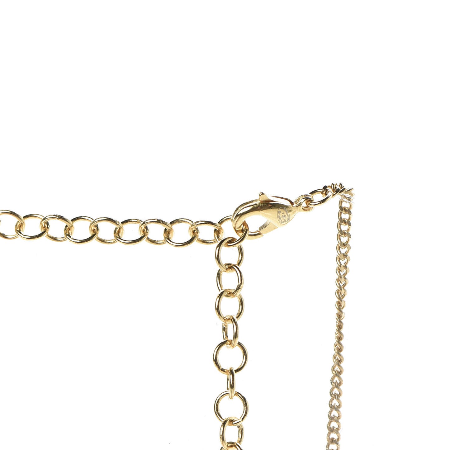 Crystal Pearl Perfume Bottle CC Necklace Gold