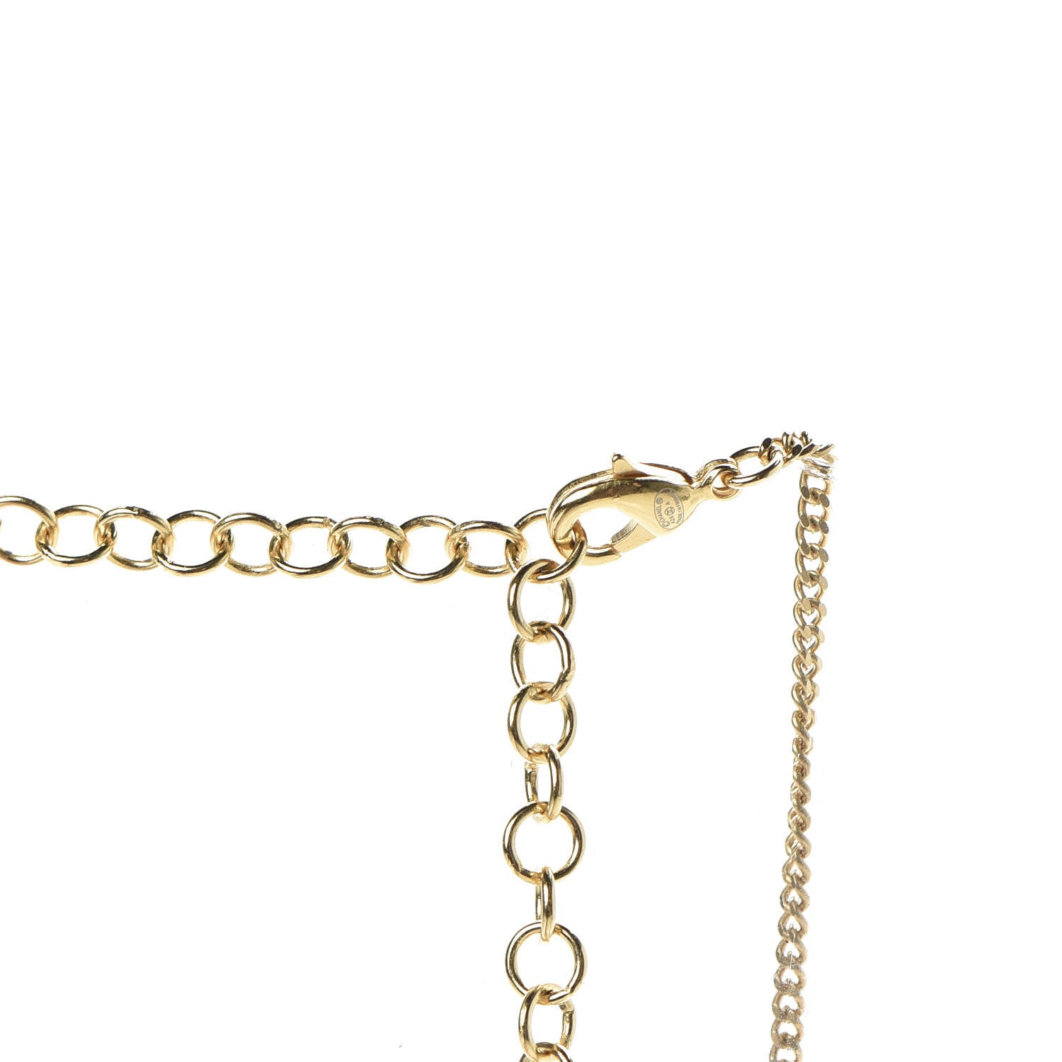 Chanel Crystal Pearl Perfume Bottle CC Necklace Gold 5 of 7