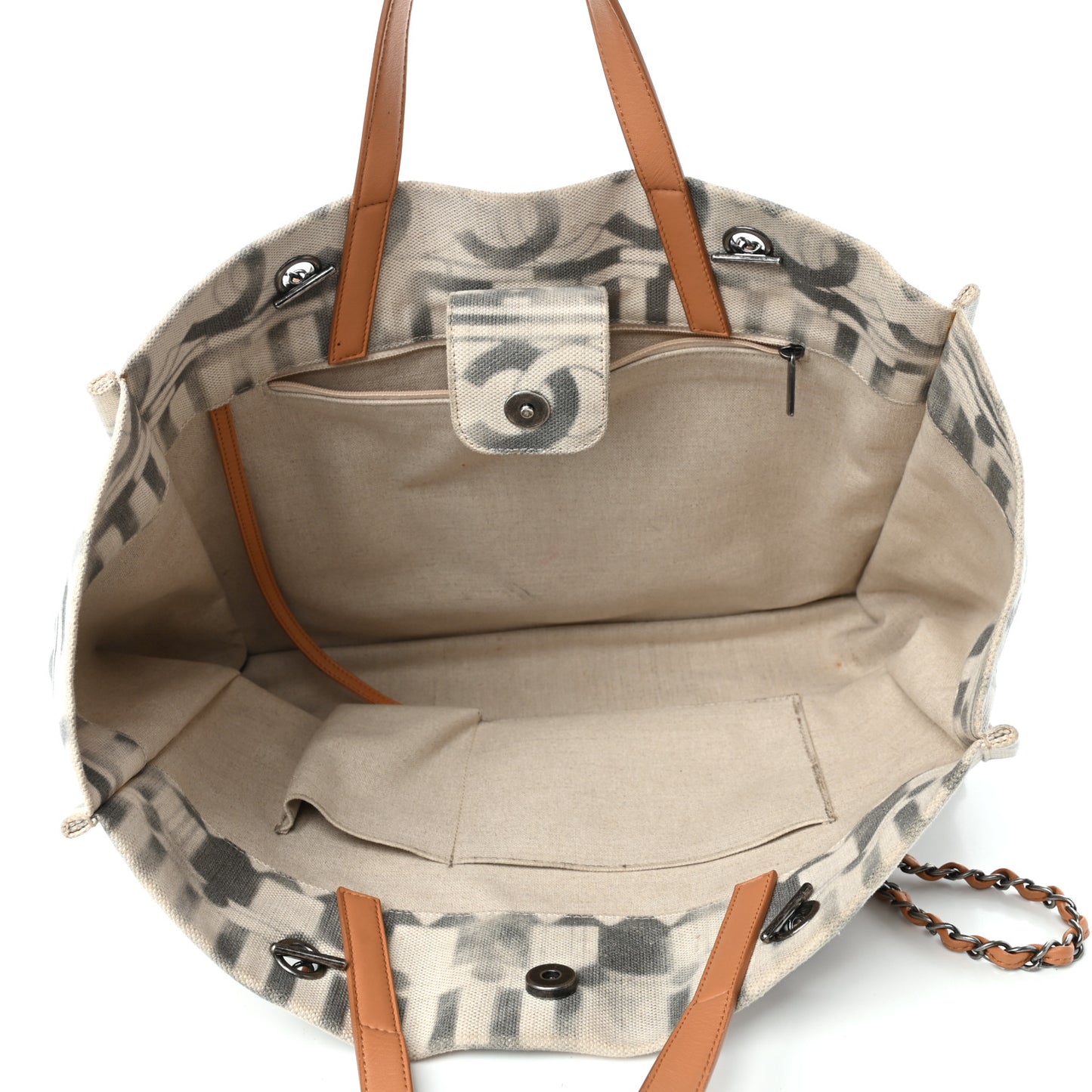 Canvas Large Iliad Shopping Tote Beige
