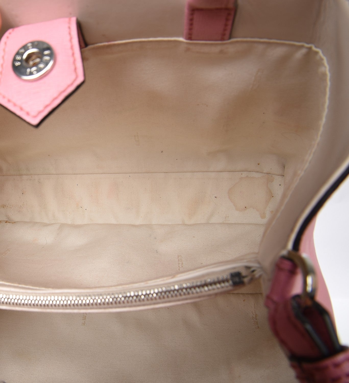 Fendi Vitello Elite Flamingo Mink Monster Charm Petite 2Jours Tote Pink Multicolor 13 of 16