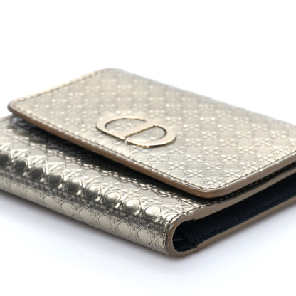 Christian Dior Metallic Patent Micro-Cannage 30 Montaigne Lotus Wallet Champagne 7 of 7