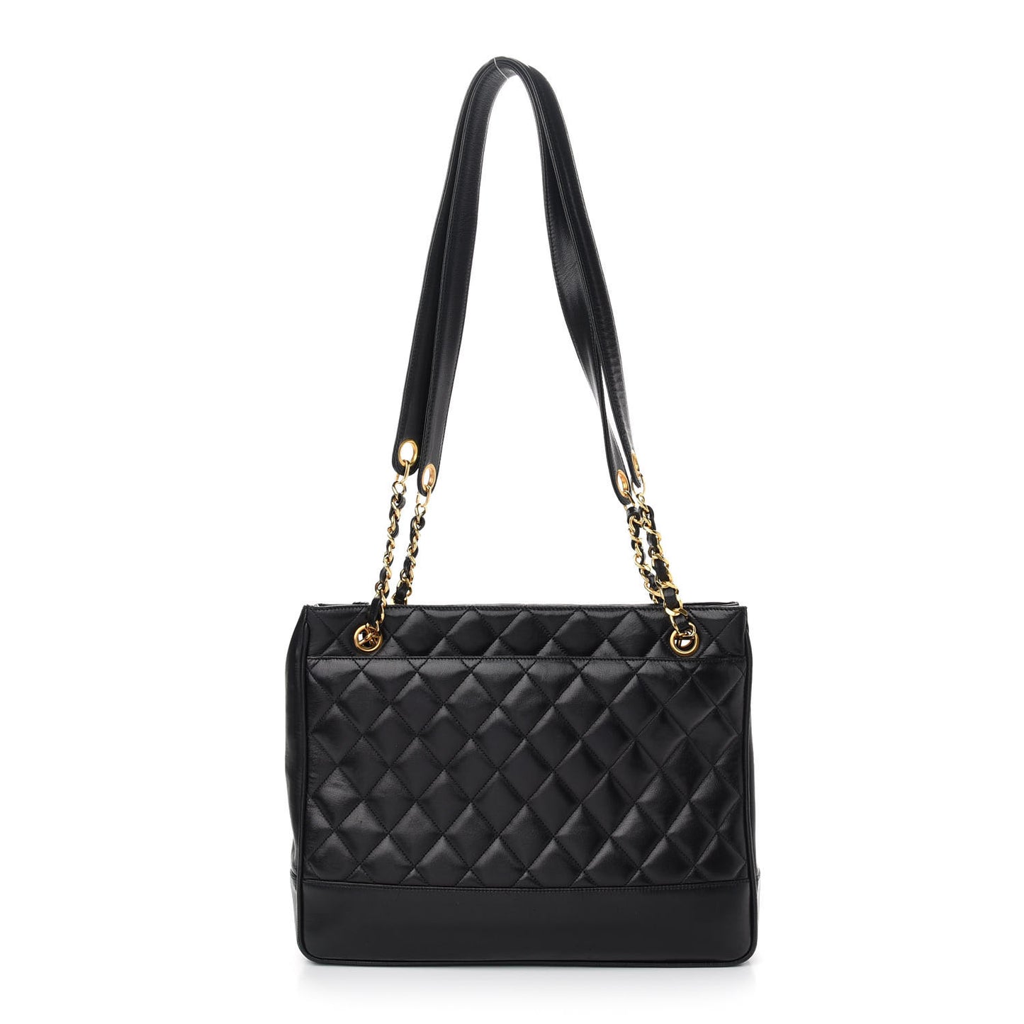 Lambskin Quilted Shoulder Bag Black