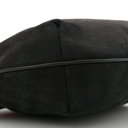 Gucci Monogram Web Medium Half Moon Hobo Black 9 of 12