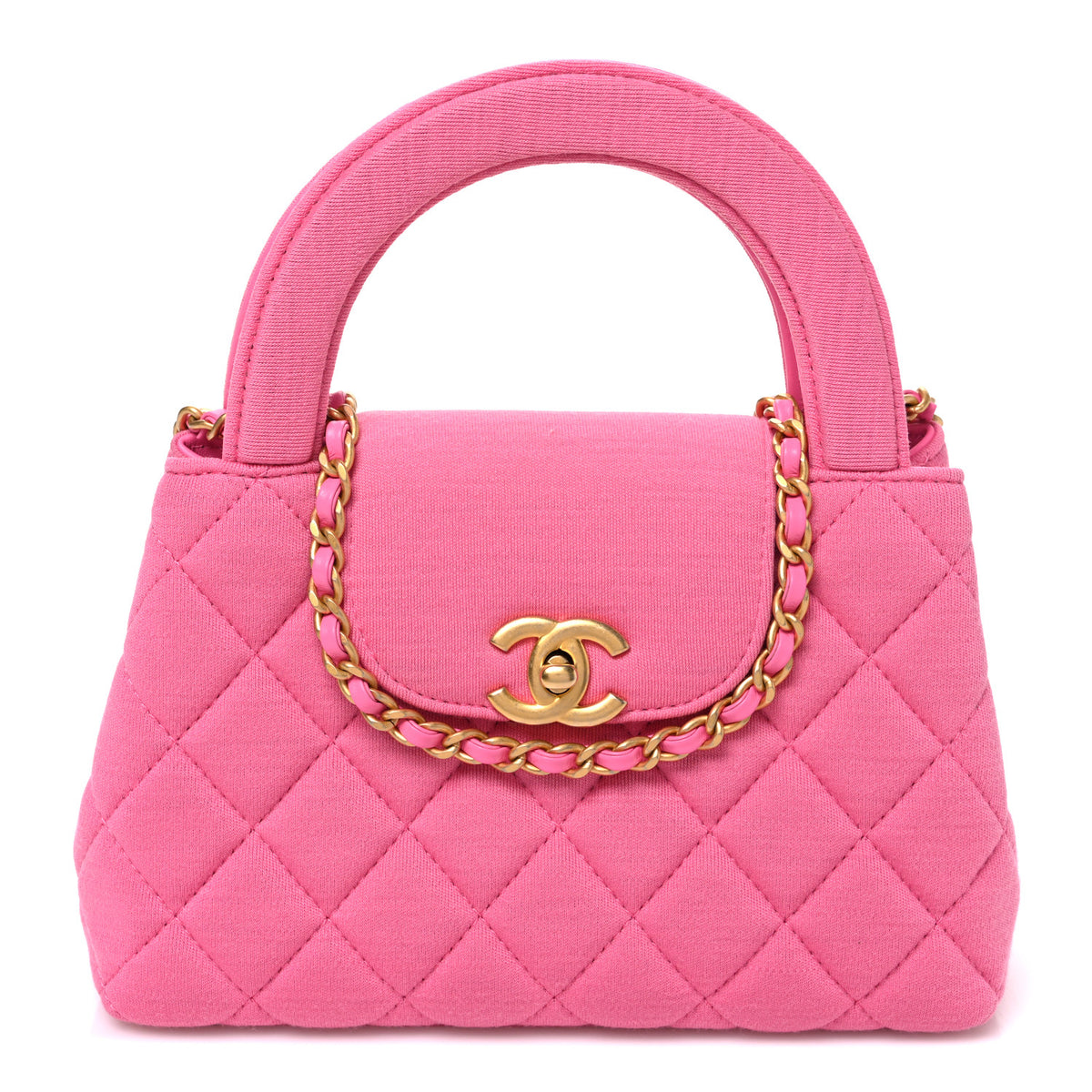 Jersey Quilted Nano Kelly Shopper Pink