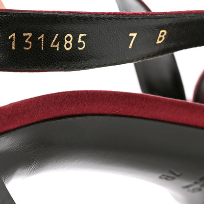 Gucci Suede Satin Tess Sandals 37 Bordeaux 8 of 10
