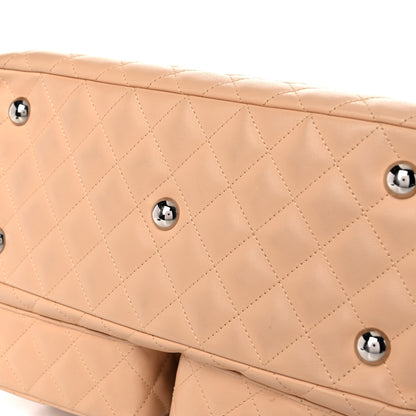 Chanel Calfskin Quilted Large Cambon Multipocket Reporter Beige Black 13 of 19