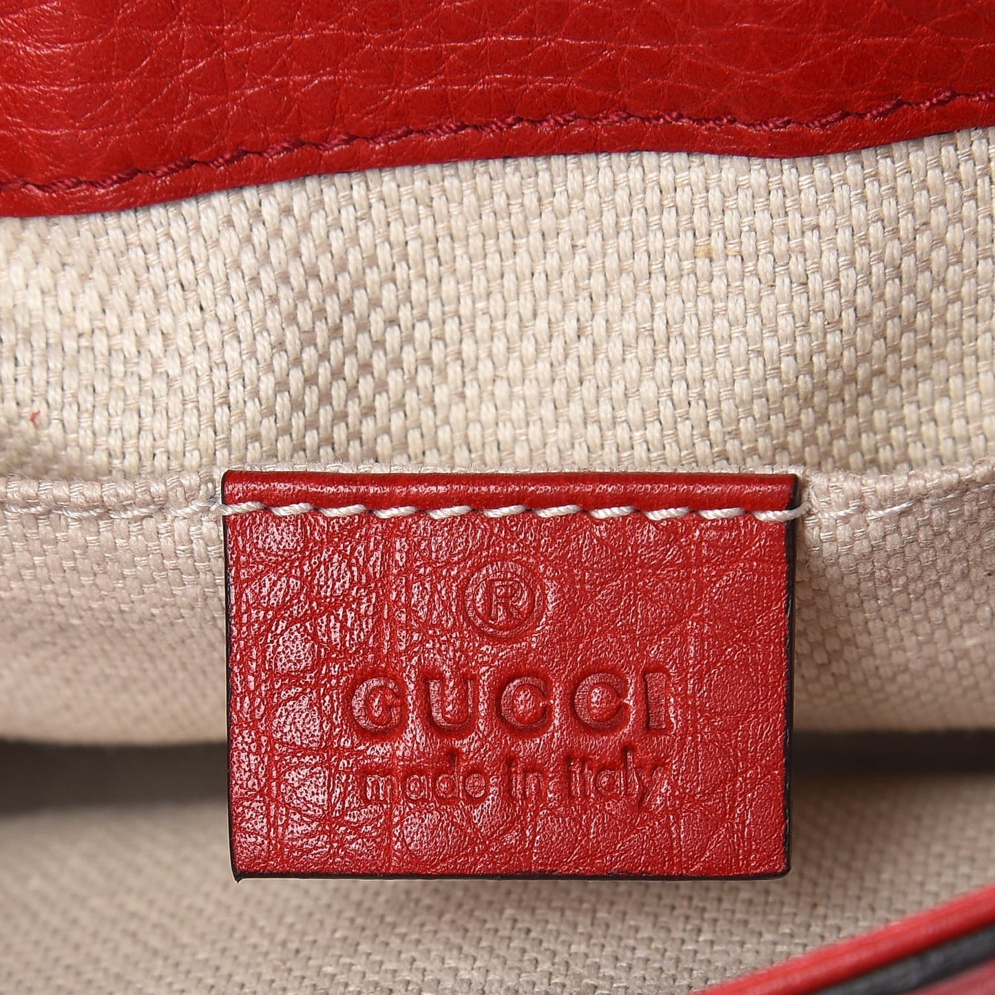 Pebbled Calfskin Small Soho Flap Crossbody Red