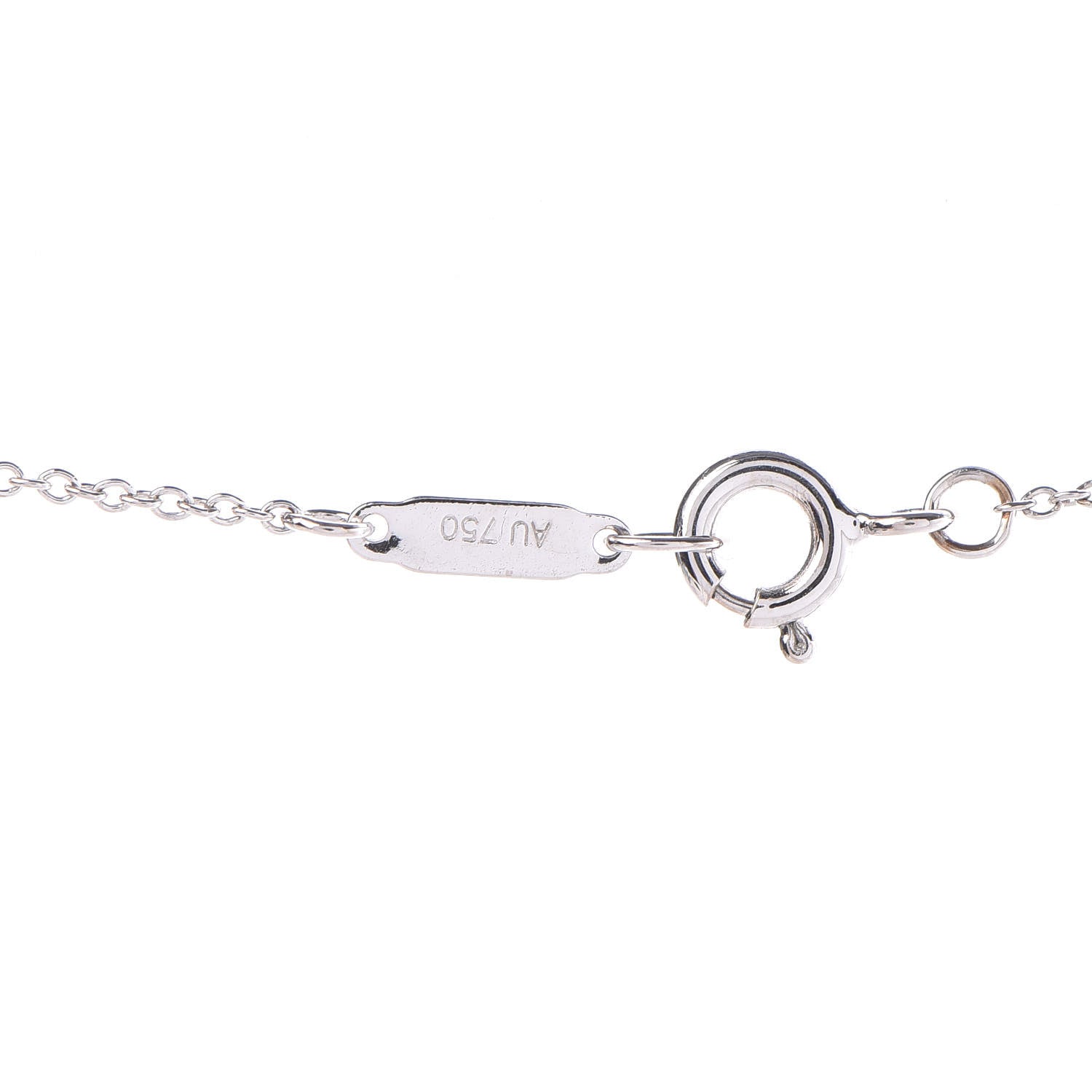 Tiffany 18K White Gold Diamond Metro Oval Pendant Necklace 6 of 7