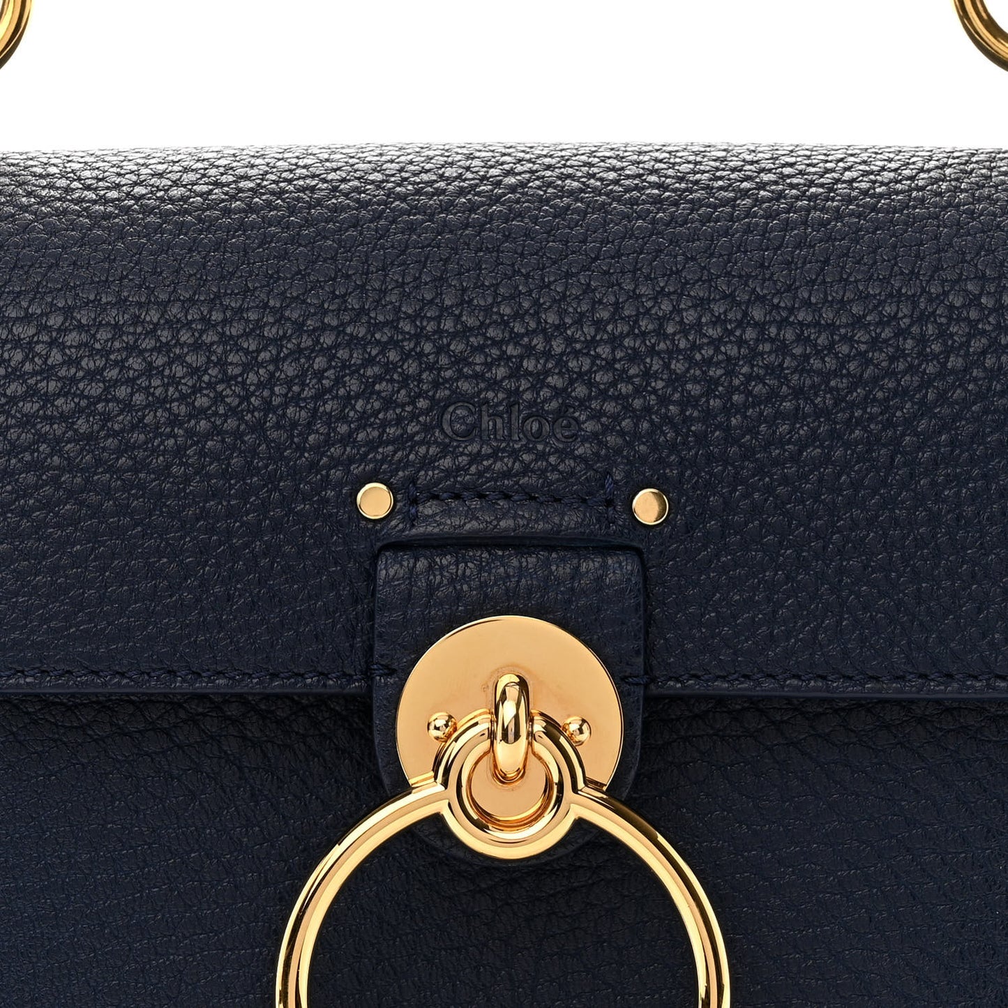 Grained Calfskin Small Tess Bag Deep Ocean Blue
