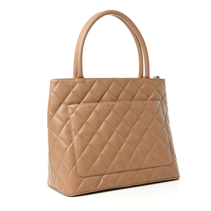 Chanel Caviar Quilted Medallion Tote Beige 3 of 10