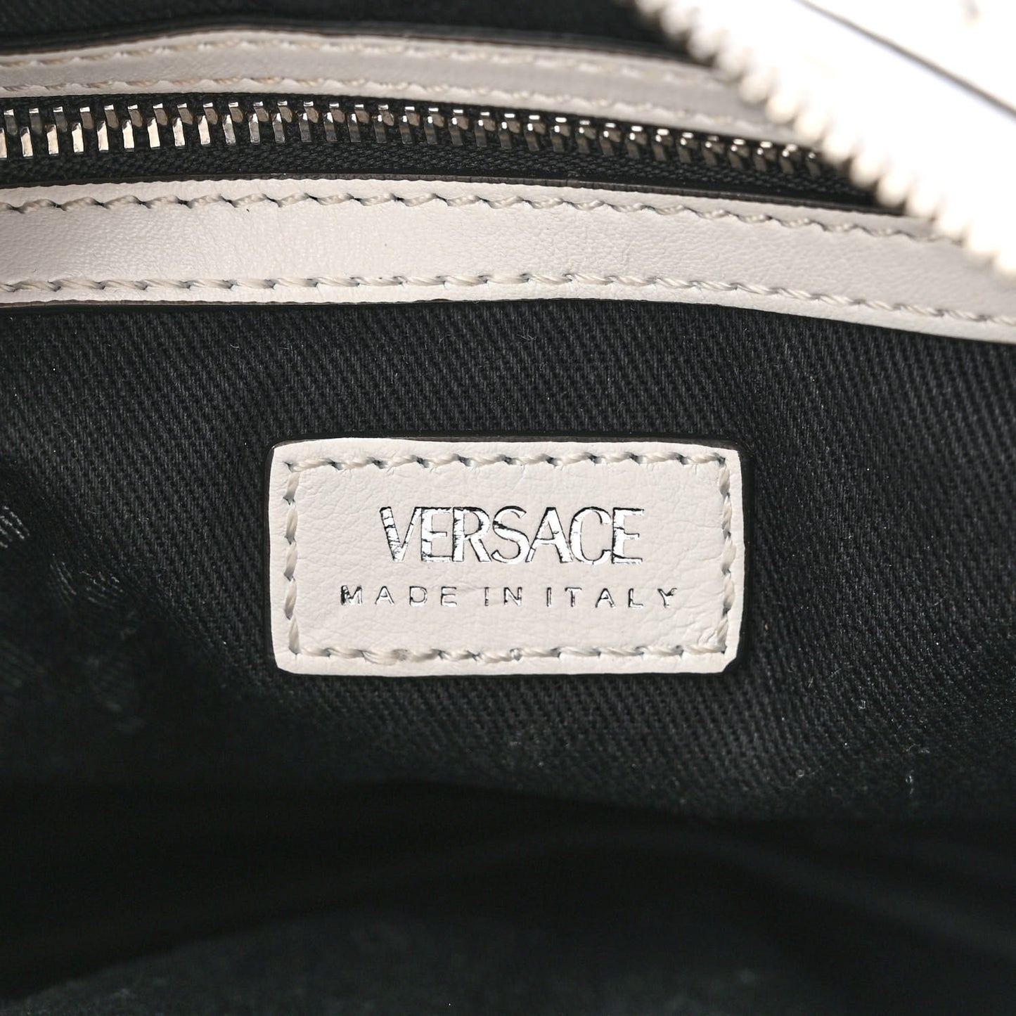 Calfskin Studded Small Repeat Zip Hobo White