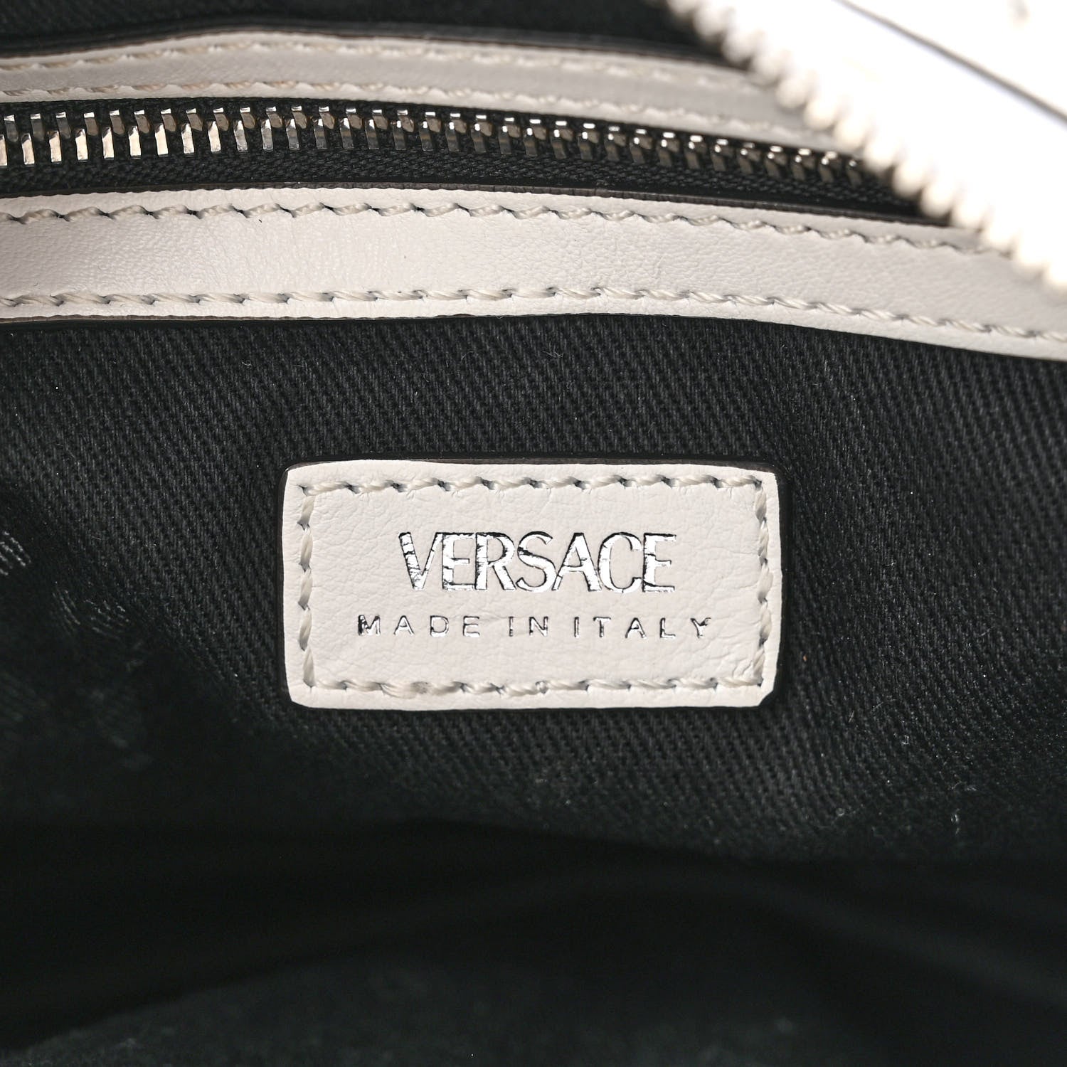 Versace Calfskin Studded Small Repeat Zip Hobo White 6 of 16