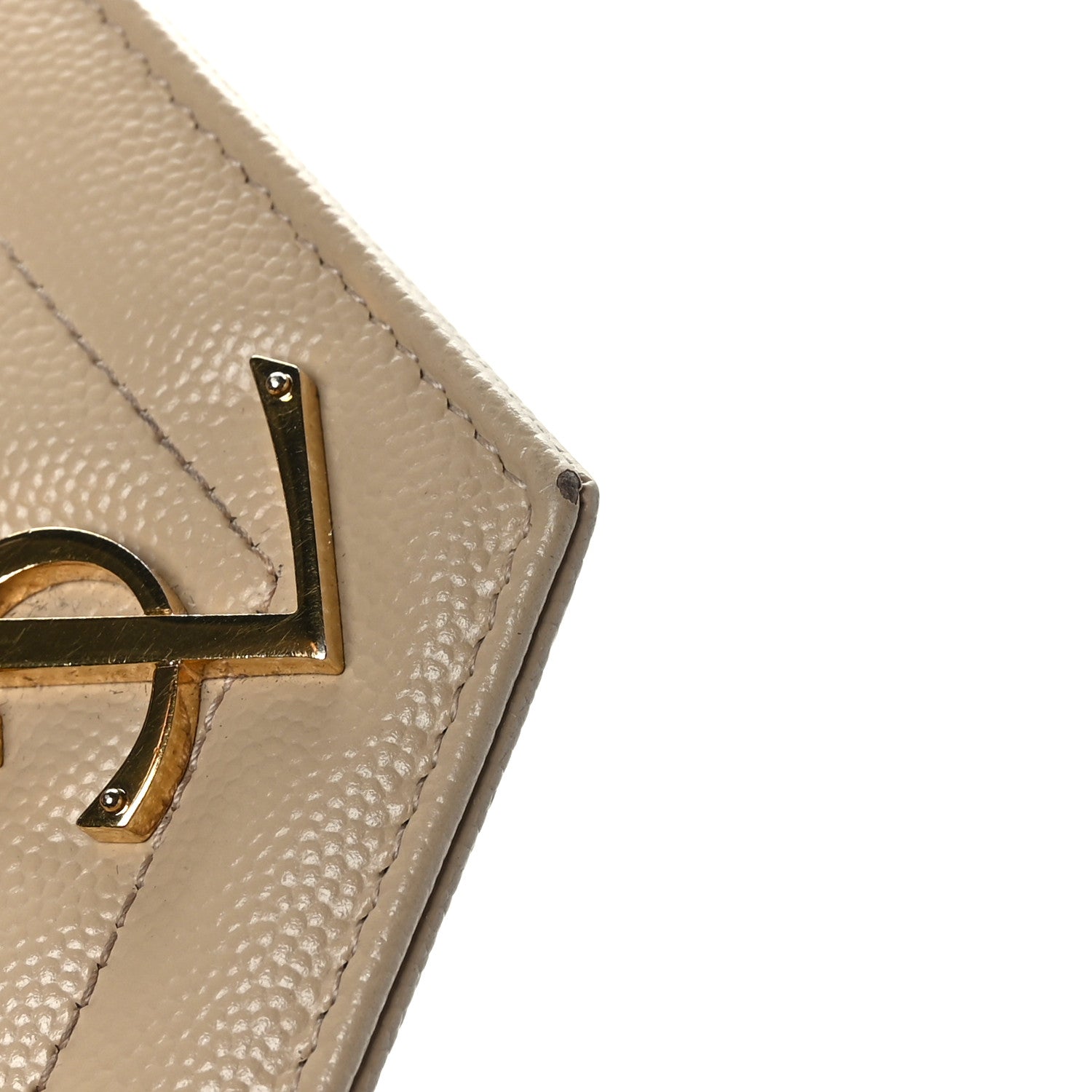 Saint Laurent Grain De Poudre Matelasse Chevron Monogram Chain Wallet Nude Powder 9 of 9