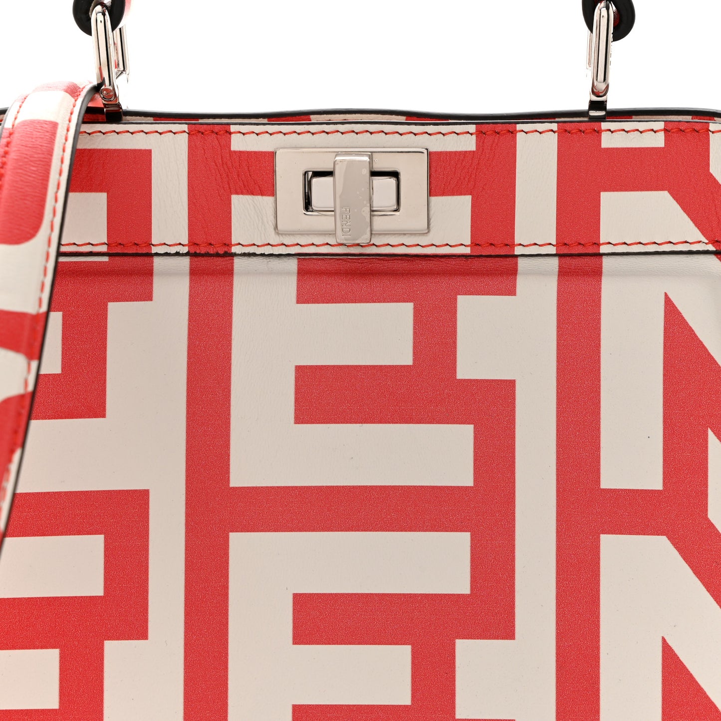 X MARC JACOBS Nappa Lunar New Year Petite Peekaboo I SEE U Satchel Glow Coral White