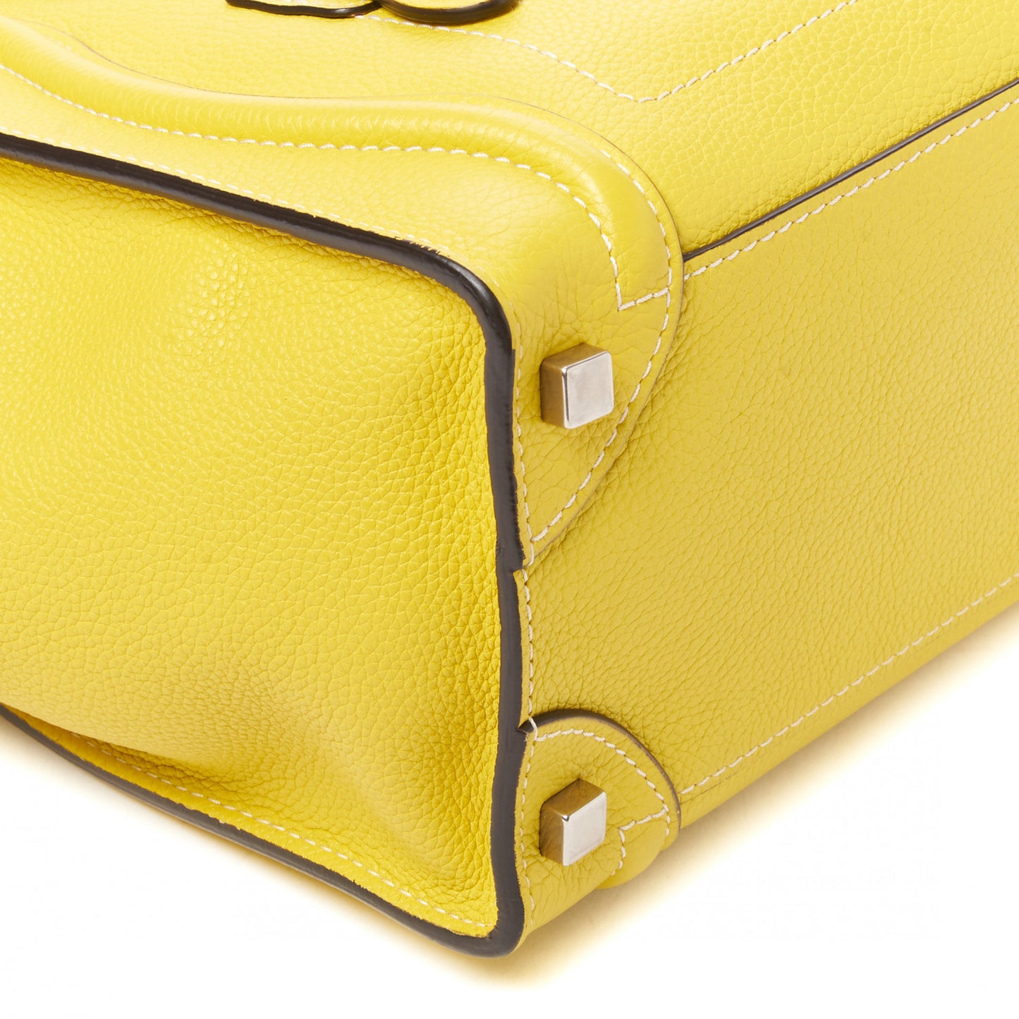 Drummed Calfskin Micro Luggage Citron