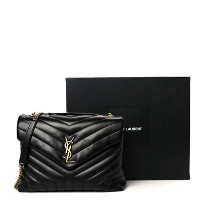 Saint Laurent Calfskin Y Quilted Monogram Medium Loulou Chain Satchel Black 12 of 12