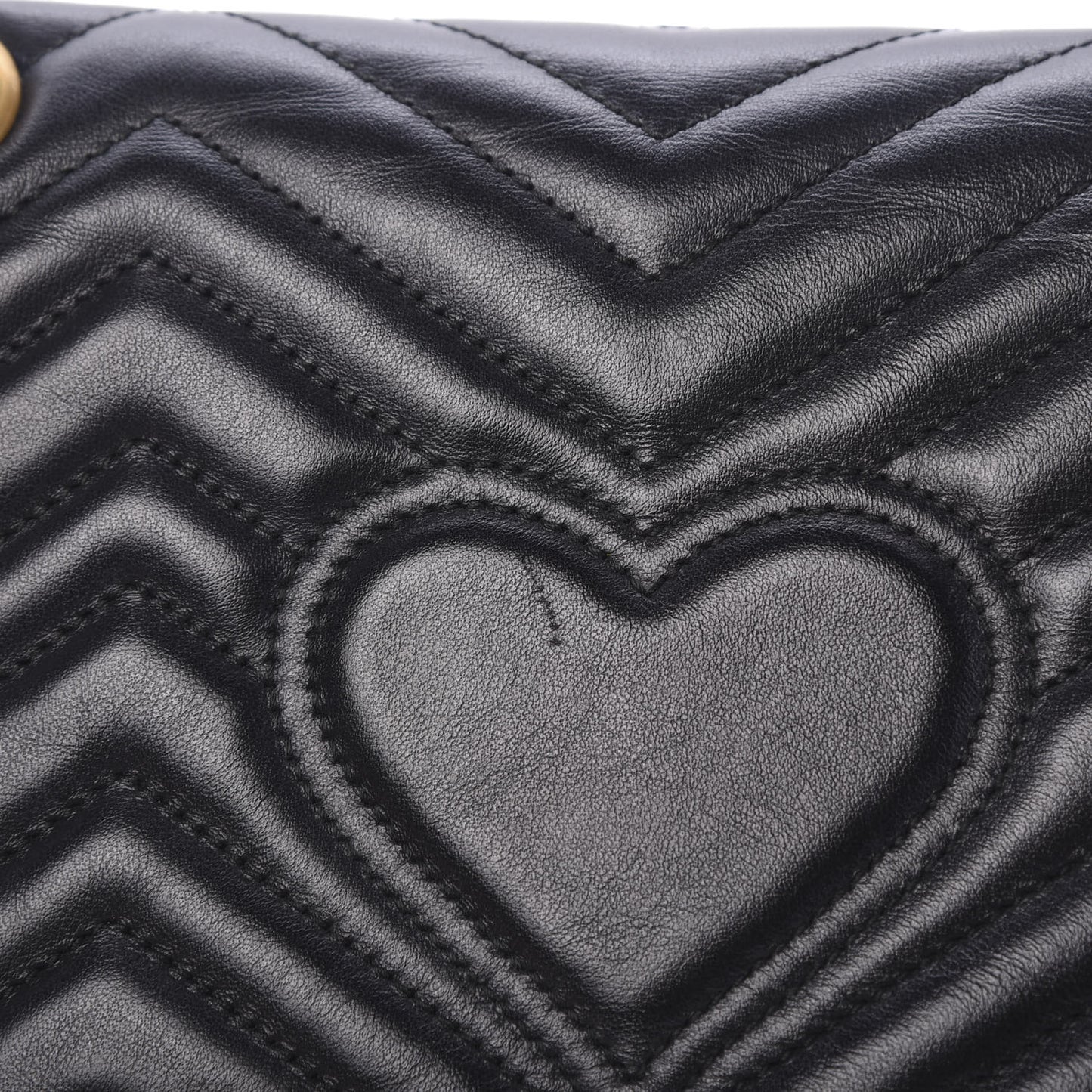 Calfskin Matelasse Small GG Marmont Shoulder Bag Black
