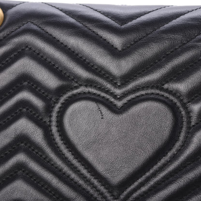 Gucci Calfskin Matelasse Small GG Marmont Shoulder Bag Black 9 of 10