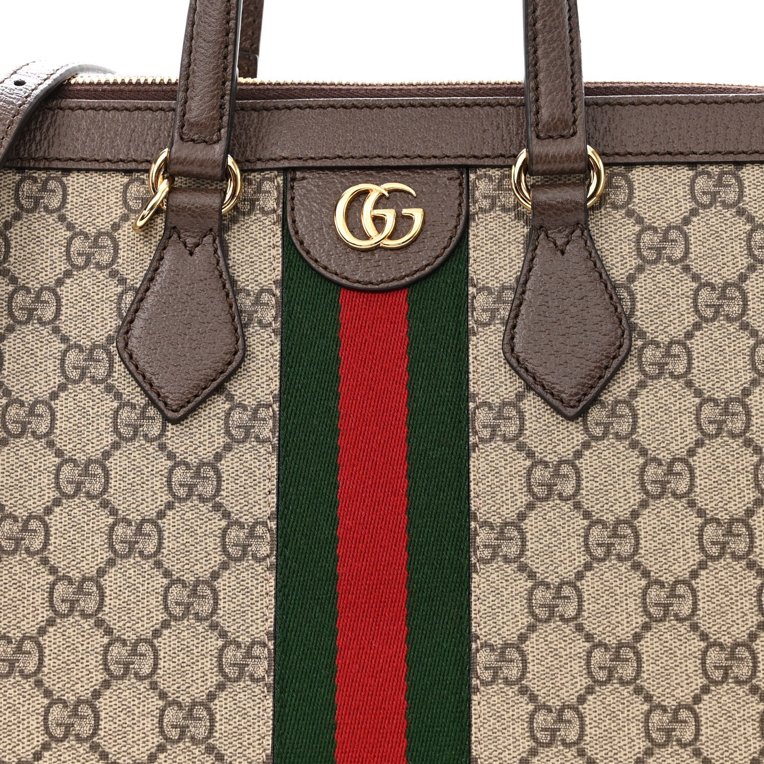 Gucci GG Supreme Monogram Web Medium Ophidia Tote Bag Brown 8 of 11