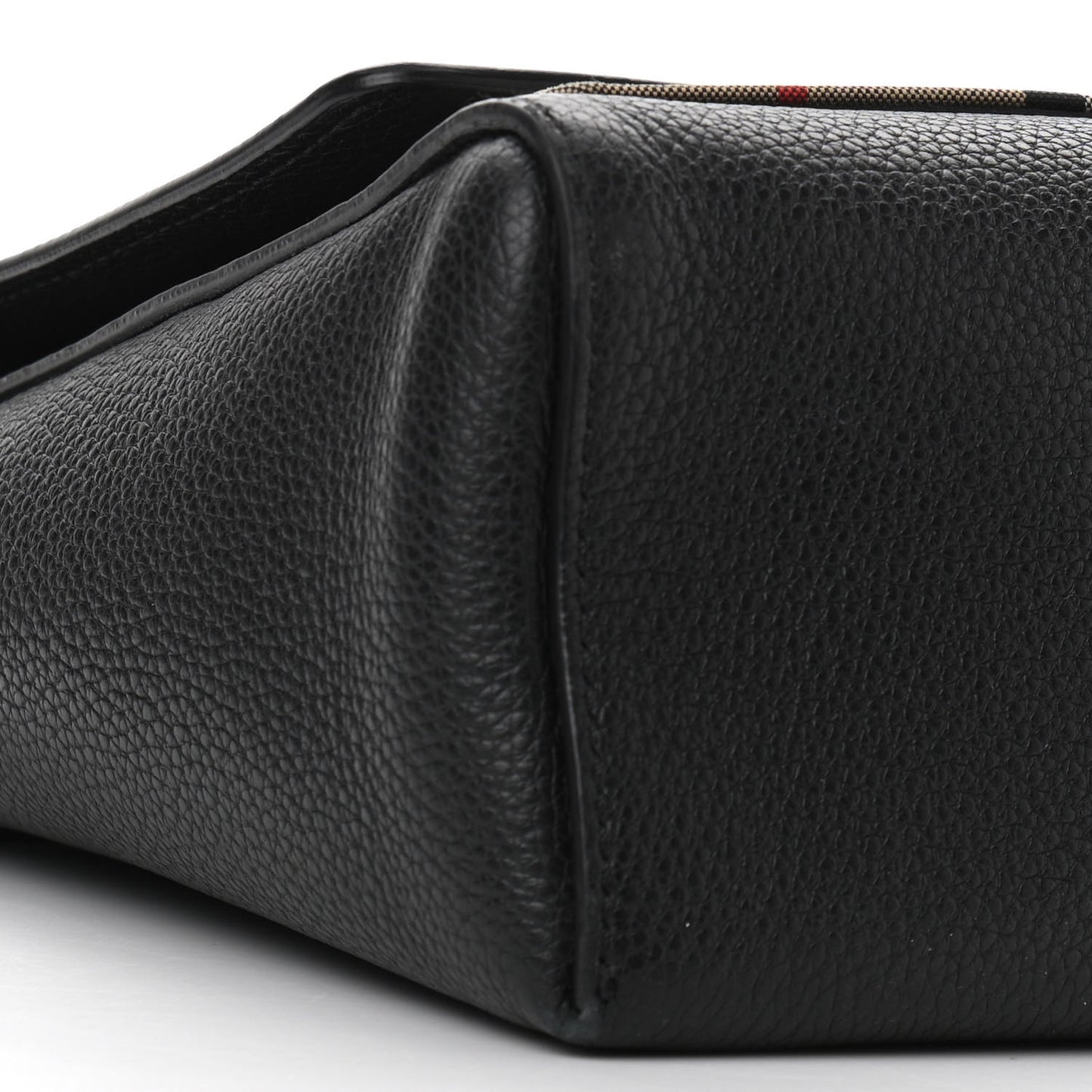 Grainy Calfskin Vintage Check Note Crossbody Bag Black
