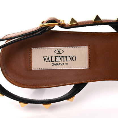 Valentino Garavani Pebbled Calfskin Rockstud Half D'Orsay Slingback 50mm Pumps 37 Cuoio 7 of 14
