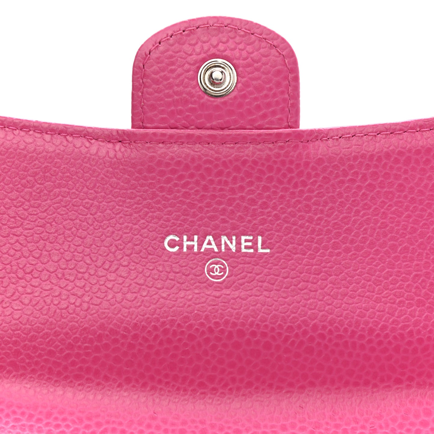 Caviar Quilted Small Flap Wallet Pink