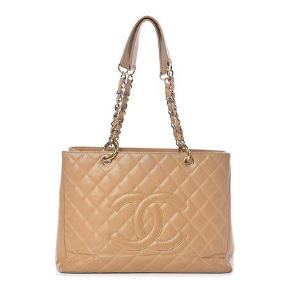 Chanel Caviar Quilted Grand Shopping Tote GST Beige 1 of 16