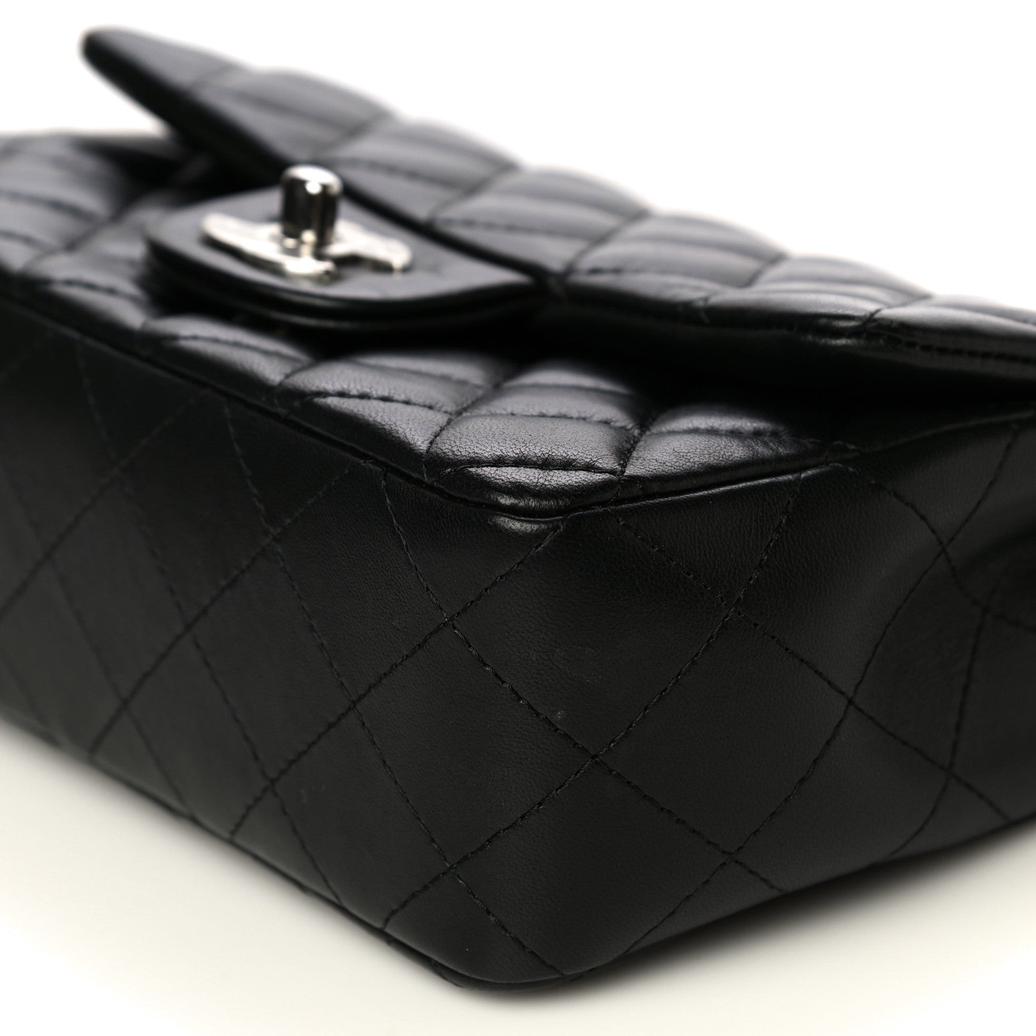 Chanel Lambskin Quilted Mini Rectangular Flap Black 10 of 14
