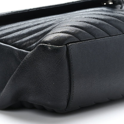 Saint Laurent Sheepskin Matelasse Chevron Monogram Large College Satchel Black 9 of 9