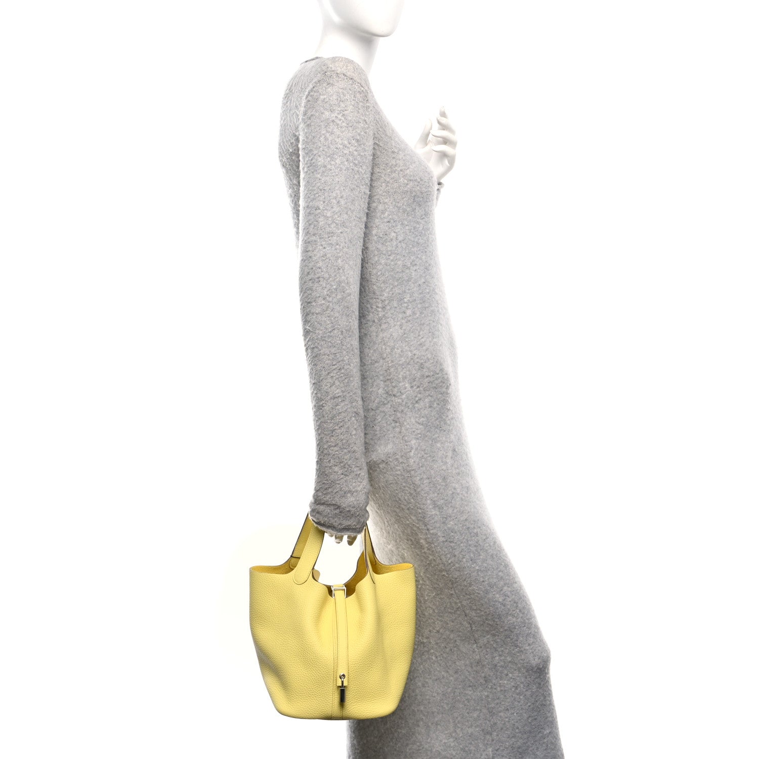 Hermes Taurillon Clemence Picotin Lock 22 MM Lime 2 of 12