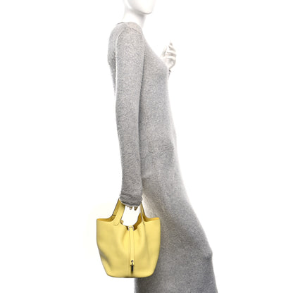 Hermes Taurillon Clemence Picotin Lock 22 MM Lime 2 of 12