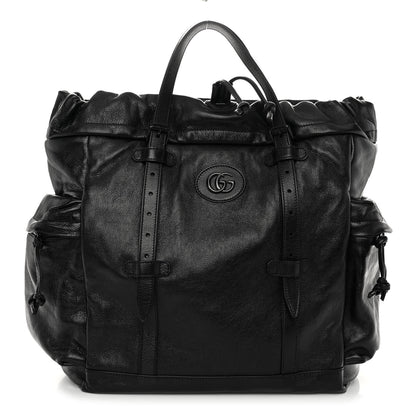 Gucci Piuma Lux Energy Monochrome Double G Drawstring Tote Black 1 of 9