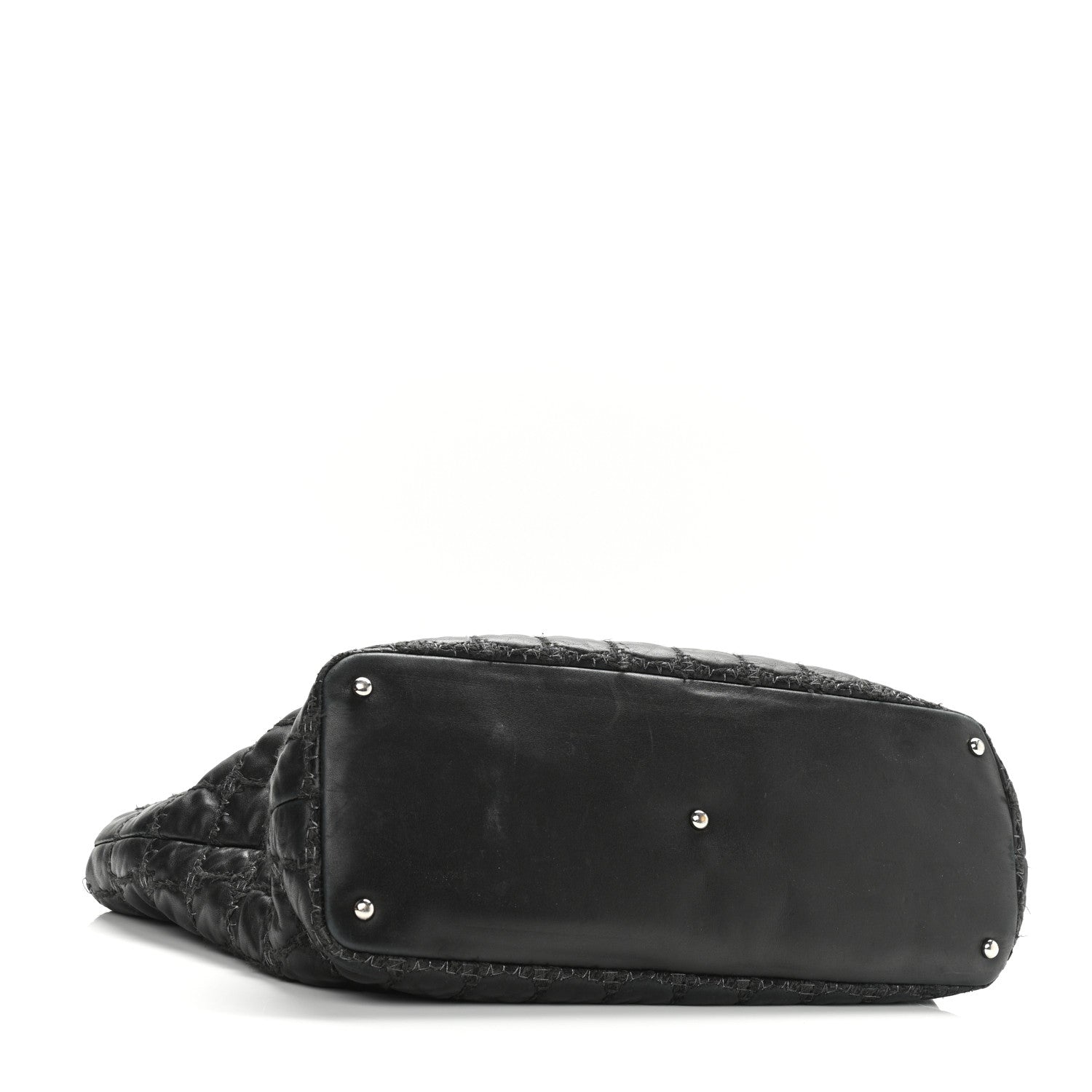 Chanel Lambskin Tweed Double Stitch Tote Black 4 of 10