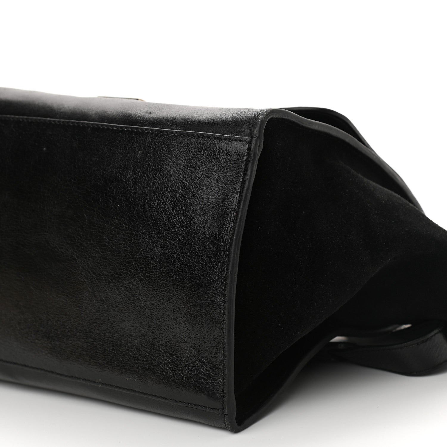 Celine Vernice Suede Medium Trapeze Black 9 of 15