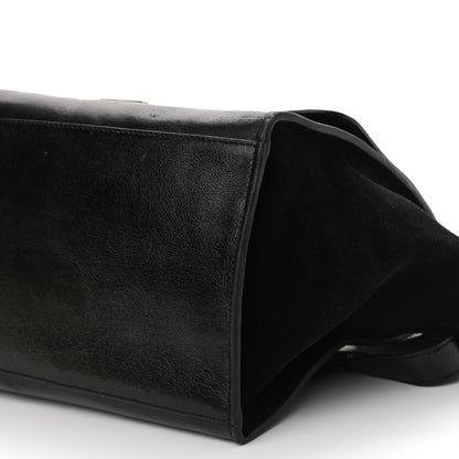 Celine Vernice Suede Medium Trapeze Black 9 of 15